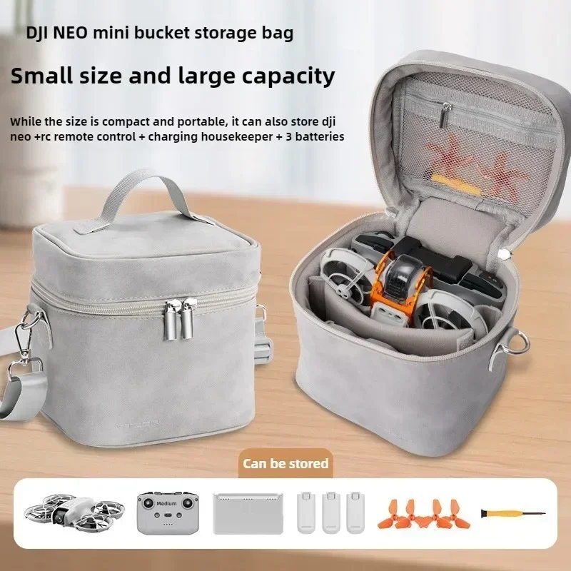 DJI NEO 드론용 새로운 휴대용 버킷 보관 가방 숄더 박스 (DJI RC N3 리모컨 및 배터리 프로펠러 액세서리 포함)