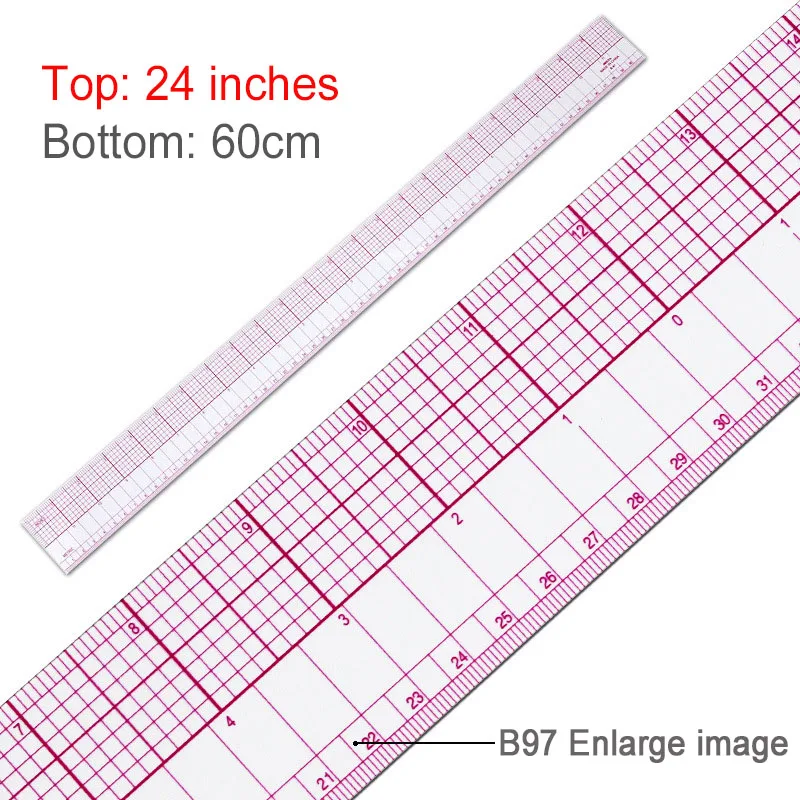 Sewing Tool 1Pcs Accessory Transparent Metric Straight Tailor Ruler Measuring For Fabric Patchwork Cloth Cutting Quilting Rulers 