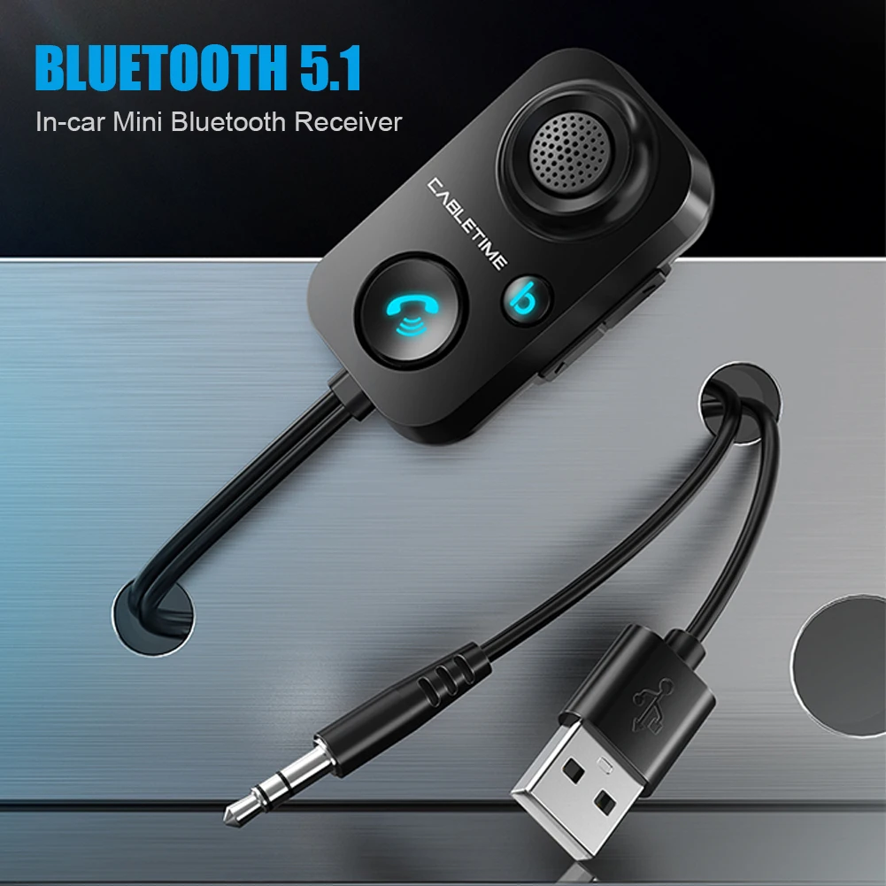 블루투스 수신기 5.1 AUX 오디오 3.5mm 무선 어댑터 핸즈프리 차량용 앰프 스피커 헤드폰 자동차 액세서리