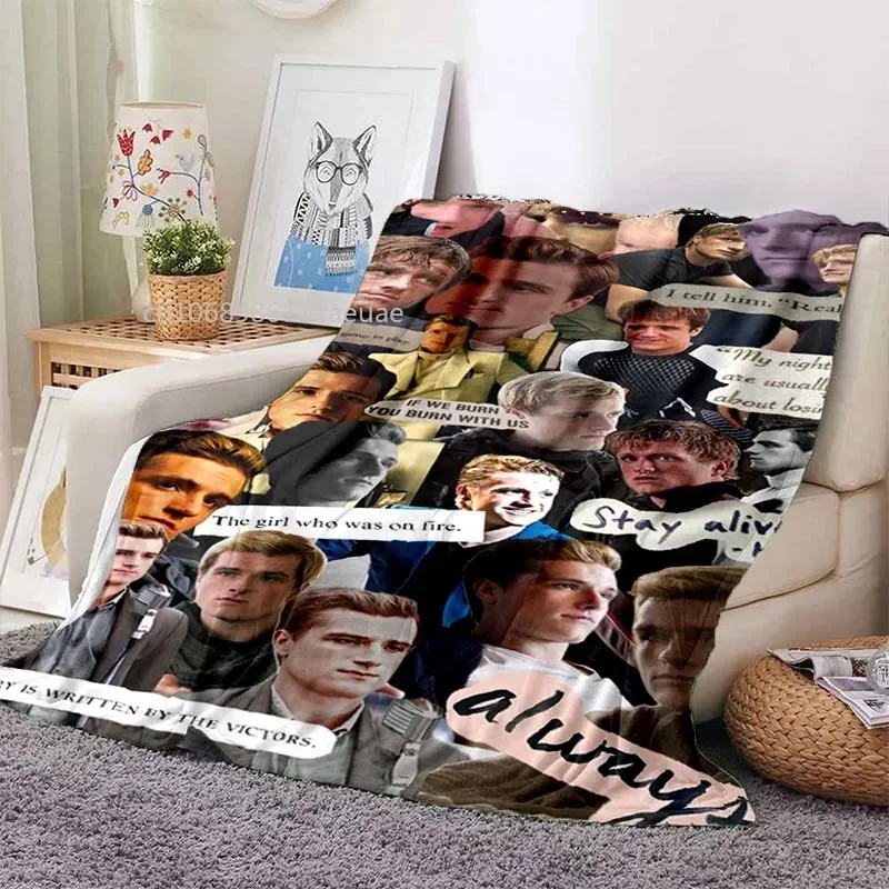 Josh Hutcherson Poster Printed Flannel Blanket Soft Comfortable Home Travel Bed Plush Birthday Gift Fans Gift 5