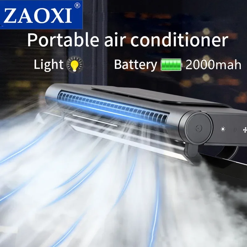 

ZAOXI 2024 Personal Adjustable Misting Fan Air Cooler Night Light Quiet Table Portable Air Conditioner Cool Mist Humidifier
