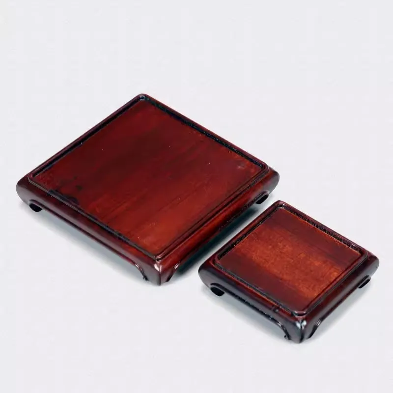 Redwood-Whole Solid Wood Ming Style Square Seal Base, Jade Stone Bracket, Purple Sand Teapot ornament, Bonsai Base