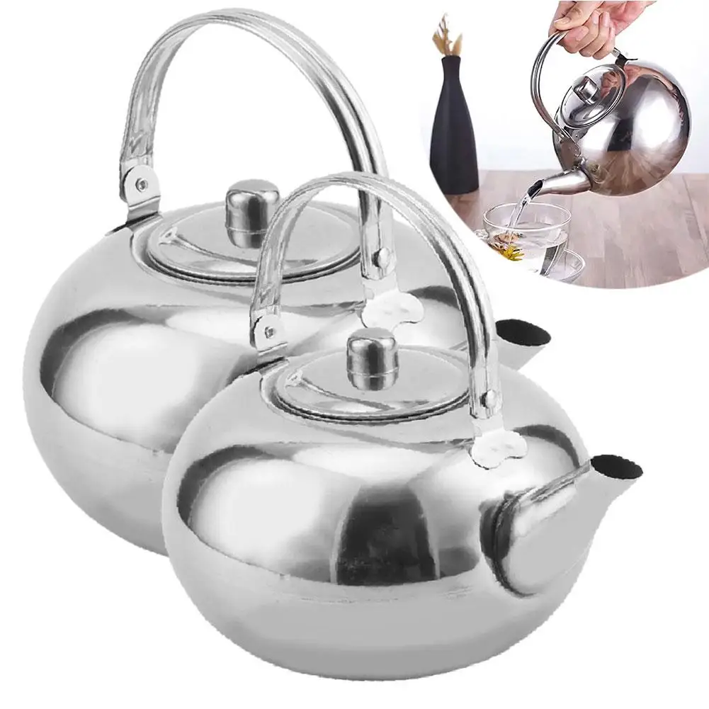 Stainless Steel Water Kettles Teapot With Infuser Filter Coffee Kettle Green Tea Jug Home Office Tea Coffee Tools Cookware