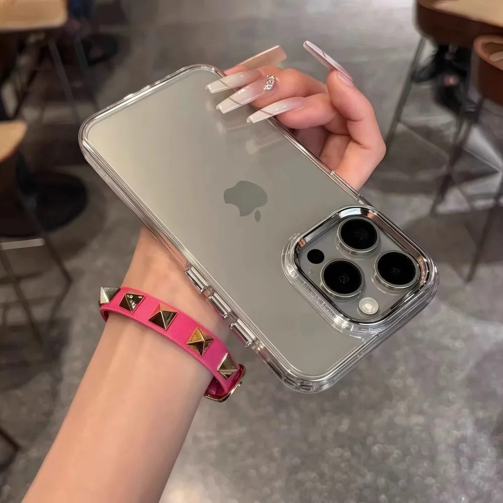 Luxury Transparent Fashion Phone Case - Clear Silicone Bumper with Black Trim