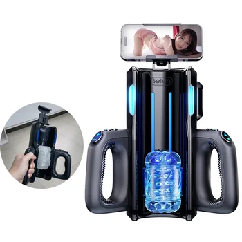 Telescopic Vagina Masturbation Machine Powerful Thrusting High Speed Male Masturbator Automatic Sex Toy for Men Airplane Cup