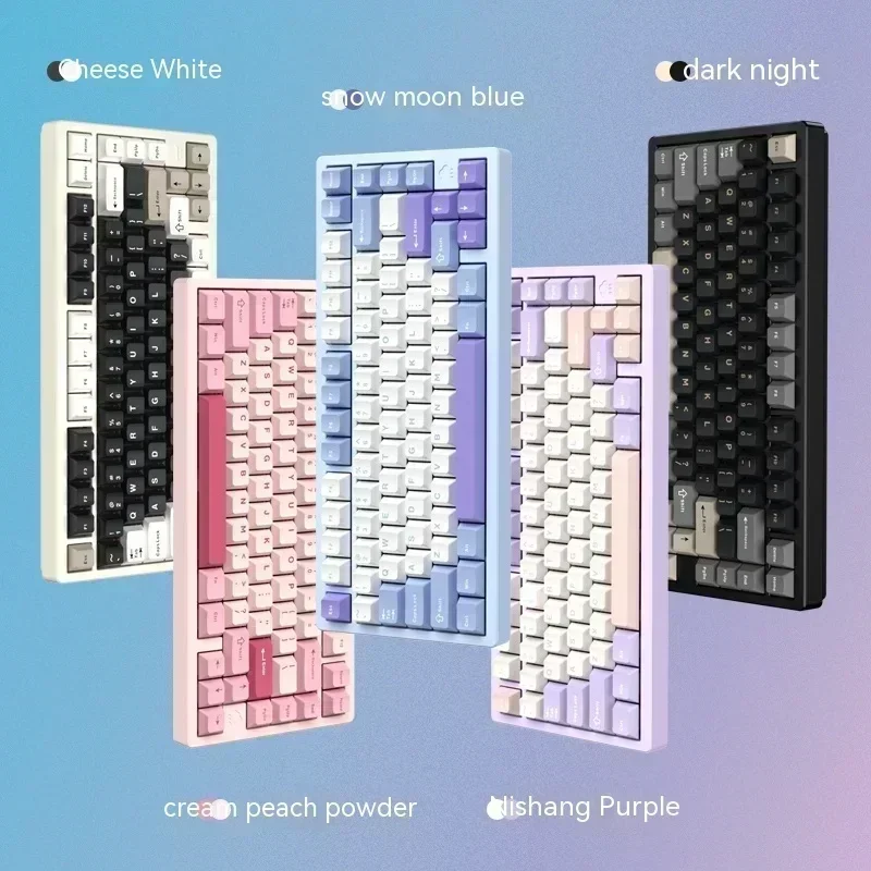 Wob Rainy75 Mechanical Gamer Keyboard 81Keys 3Mode USB/2.4G/Bluetooth Wireless Keyboard Aluminum Gasket Hot-Swap Gaming Keyboard