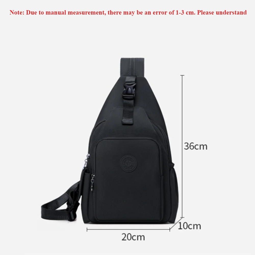 Korean Version of Nylon Fabric Fashion Trend Simple Casual Women Chest Bag with Large Capacity Multi-Functional Backpack 핸드백