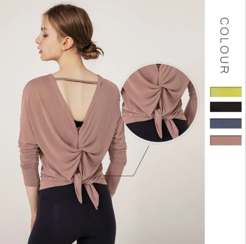 

LuluWomen's yoga, fitness, sports, running, soft, breathable, fashionable, beautiful back, long sleeved shirt, T-shirt