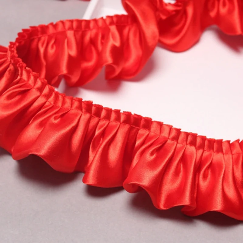 Lace Ribbon Lace Fabric Lace Sewing Accessories Lace Sewing Supplies Lace Accessories Lace Garment Accessories Lace Decoration Clothing Craft Accessories Lace Edge Double Layered 10M Ruffle Trim Shiny Satin Pleated Ribbon Fabric Glitter For Wed Doll Dress DIY Kids Sewing Crafts