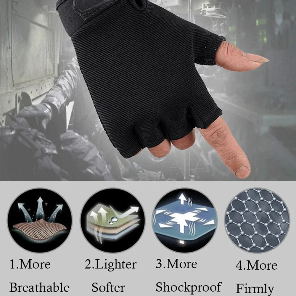 Cycling Fingerless Tactical Gloves Training Racing Fishing Accessories Mtb Men Woman Biker Shooting Gym Mountaineering Gloves