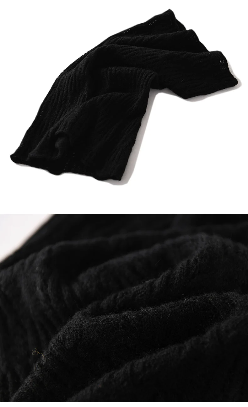 Hohl gestrickter Schal aus 100 % Kaschmir für den Winter, verdickter Damen-Halswärmer, bequemer Schal, warmer Nackenschutz für Herren, Halswärmer – Detail 16