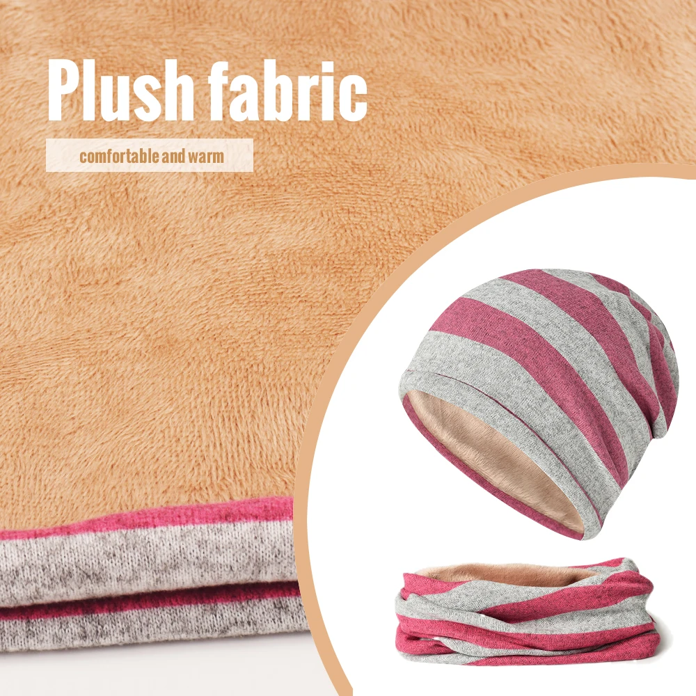 Winter Warm Hat Thermal Fleece Lined Cap Cycling Hiking Ski Sports Cap Men Women Plush Fabric Knitted Winter Warm Beanie Hat