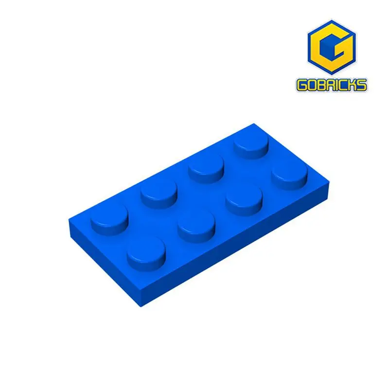 Gobricks 10PCS Building Blocks Plate 2 x 4 Educational Brick Compatible With 3020 Plastic Toys for Children Particles Bricks