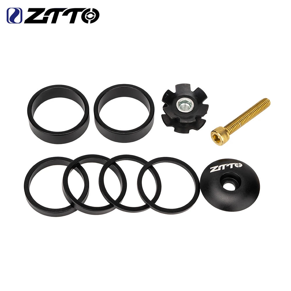 Bicycle Spacer ZTTO MTB Bike Headset Spacer Cover Suspension Top Tube Cap Screw Fork Ring 1 1/8 Inch