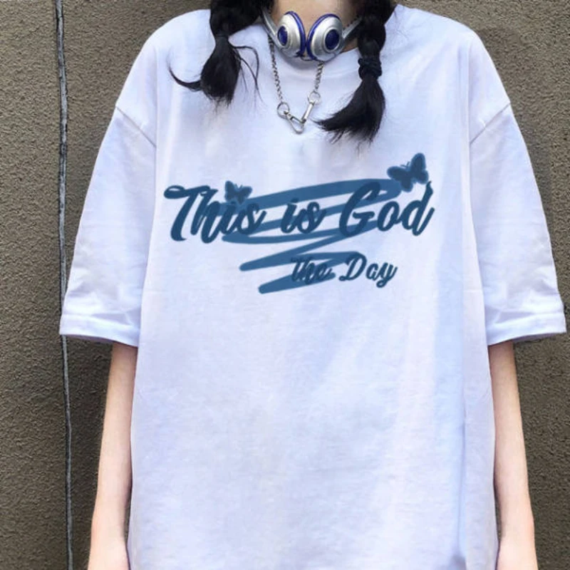 

Женские футболки в стиле Харадзюку С принтом граффити и надписью, модные повседневные универсальные свободные топы большого размера с коротким рукавом, Футболки унисекс