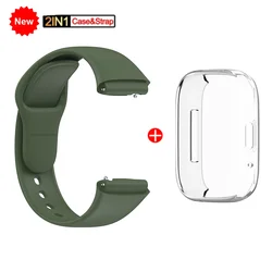 Premium Silicone Strap with Protective Case Cover - Redmi watch 3 (Dark Green 1)