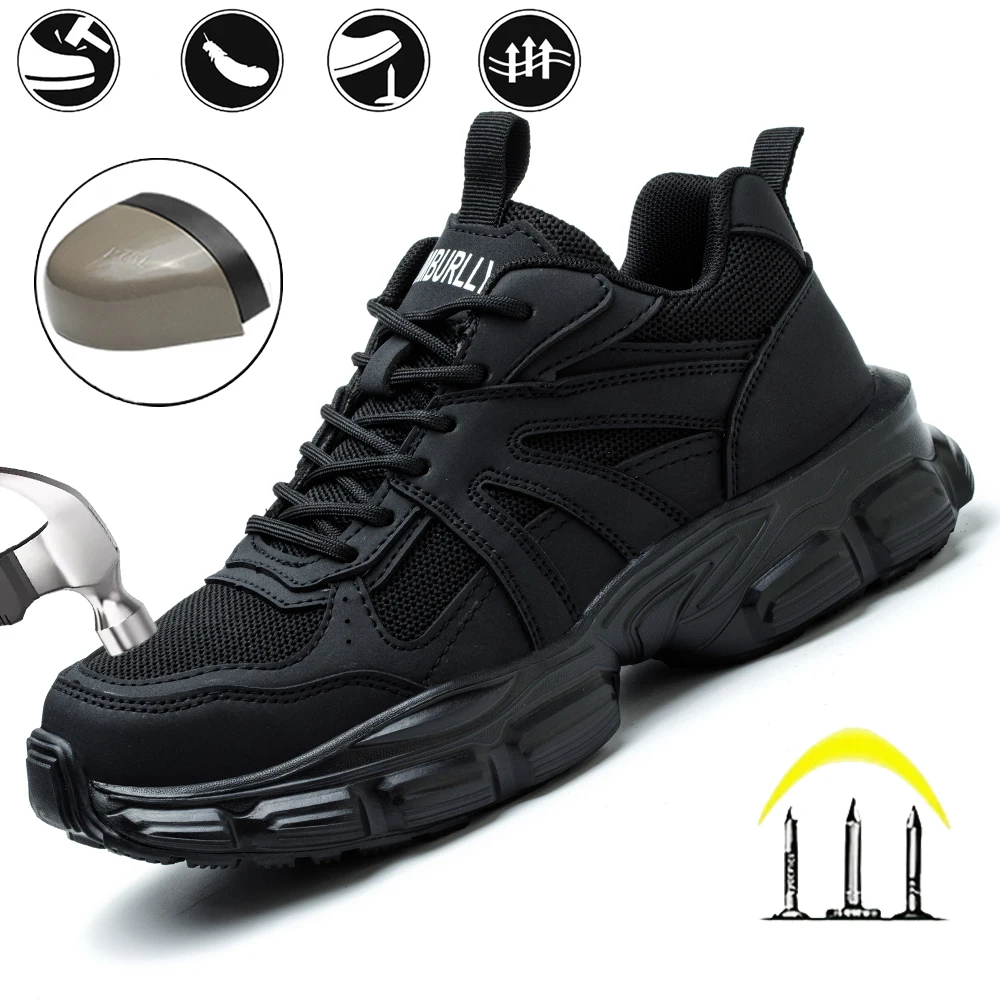 Fashion Safety Shoes Women Work Sneakers structured Shoes pneumatic-Proof Protective Shoes Work Boots Steel Toe Shoes