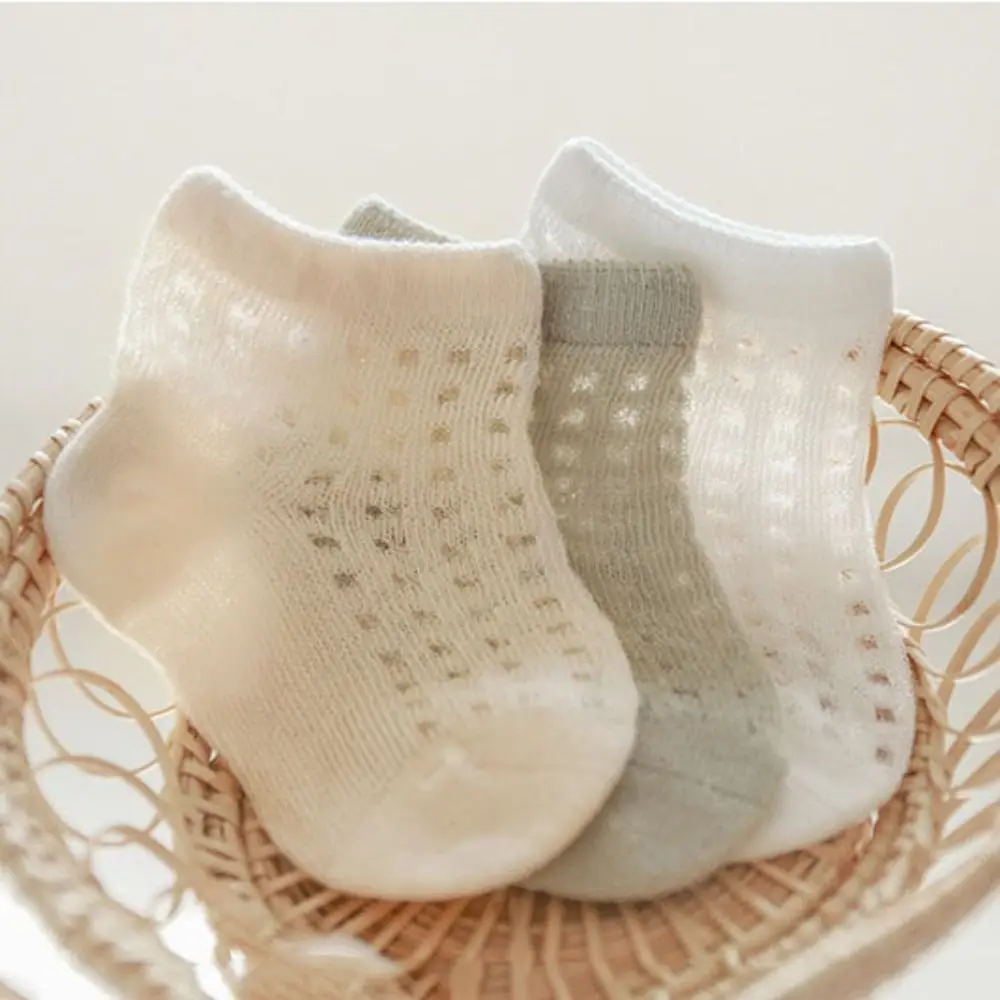 4Pairs Sweet Cotton Baby Ruffle Socks Non-slip Newborn Kids Mesh Tube Socks Infant Hollow Toddle Short Socks Princess