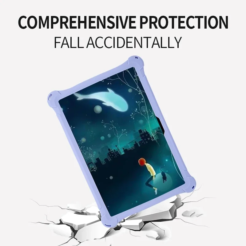 Universal Soft Silicone Case para Android Tablet pc à Prova de Choque Cor Sólida Tampa Traseira do Suporte 10.1in 24*16cm 9.5 6.4in - Imagem 2