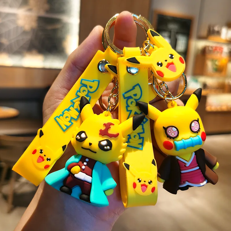 

Anime Pokemon Keychain Figures Pichu Pikachu Raichu Mimikyu Togedemaru Bags Keyrings Charms Accessories Kids Toys Birthday Gift