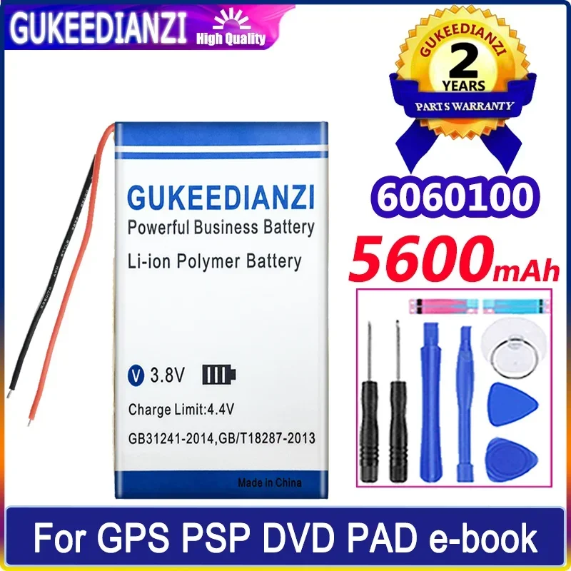 

GUKEEDIANZI Battery 6060100 5600mAh For GPS for PSP DVD PAD e-book tablet pc power bank Laptop mobile Bateria