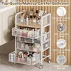 Rolling Makeup Cart Organizer with 4 Drawers, Floor Skincare Organizers with Wheels, Cosmetics Display Cases, 6