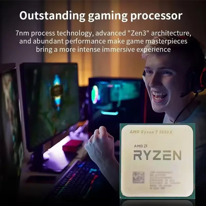 AMD 3.8GHz 8코어 16스레드 Ryzen 7 5800X R7 5800X 데스크탑 프로세서 AM4 소켓 CPU 최대 4.7GHz 3200MT/s DDR4 7nm L3= 32M
