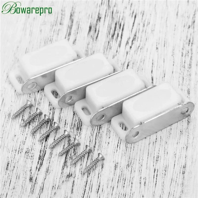 4Pcs Door Wardrobe Cupboard Drawer Magnetic Catch Stop Stoppers Magnetic Cabinet Catches Furniture Hardware Screws 41*17mm Magnetic Cabinet Catches