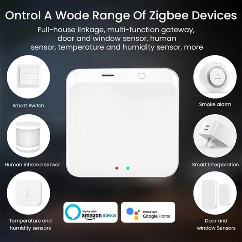 Aubess Gateway Zigbee 3.0 BLE MESH Multi Mode HUB Smart Home Bridge Type-C Port Tuya APP Remote Control Via Alexa Google Home