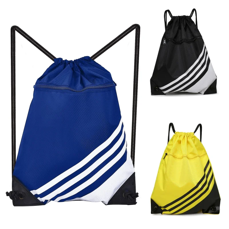 

Drawstring Backpack Water Resistant Sports Gym Sackpack with Zipper Large Capacity Drawstring Bag for Sports Travel Storage