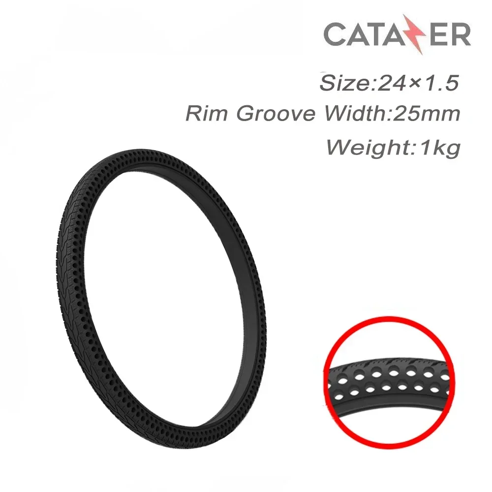 

24x1.5 Honeycomb Tire Bicycle Tubeless Solid Tire 24 Inch Explosion-proof and Anti-puncture Bike Tyre