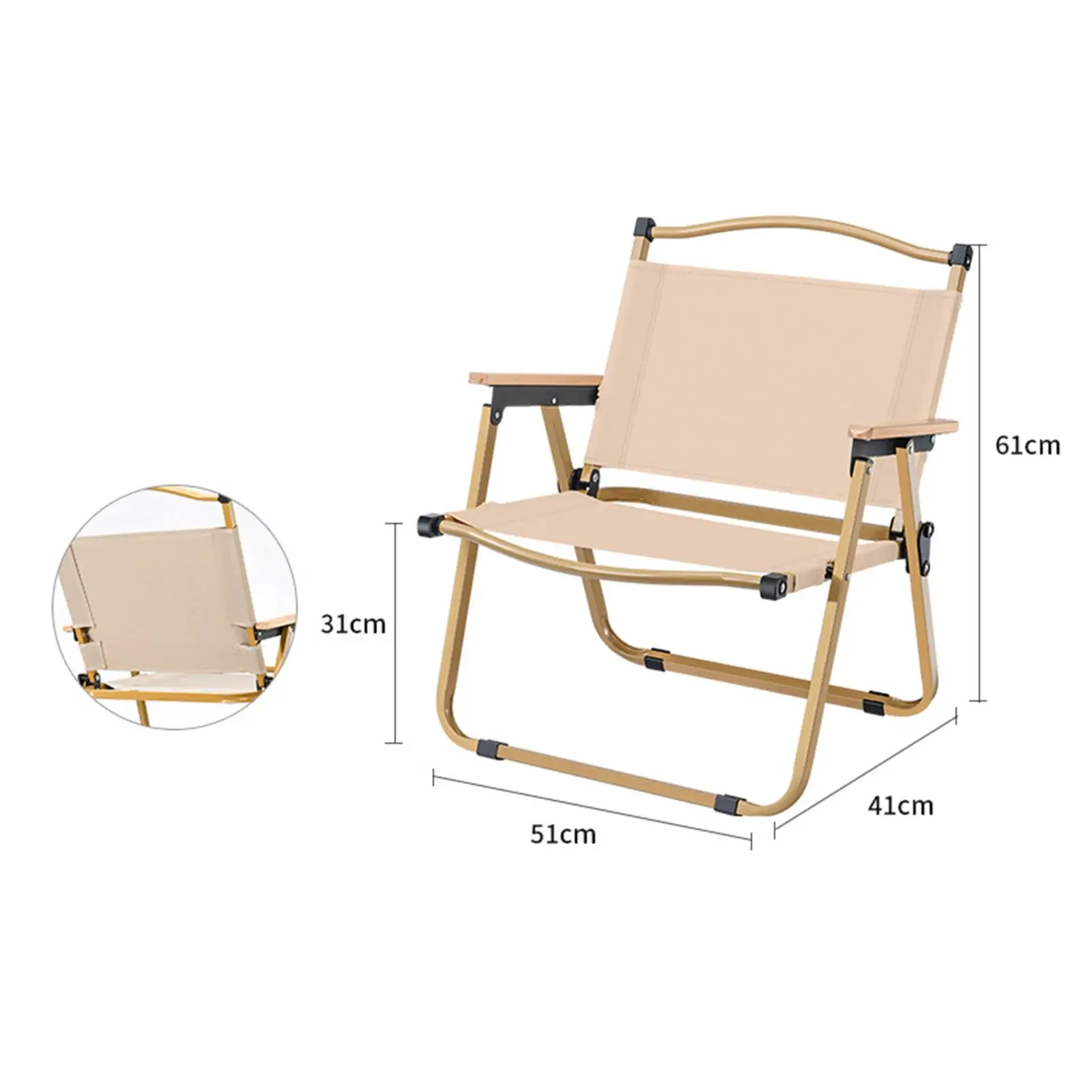 Camping Chair Durable Lightweight Fishing Chair for Garden Travel Yard