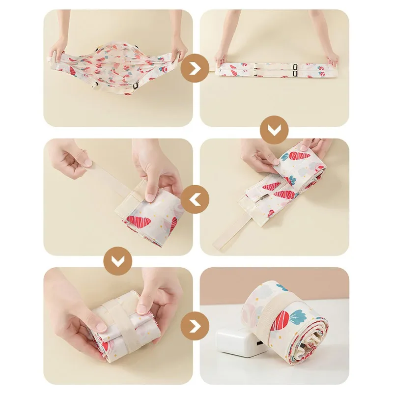 Eco-Friendly Foldable Tote Bag with Cat and Lemon Design