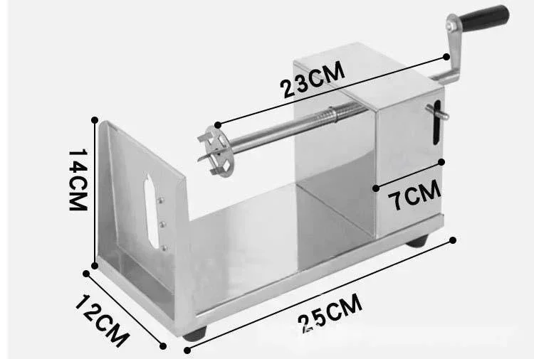 Manual Potato Tower Machine Commercial Semi-automatic Stretching Stainless Steel Whirlwind Hand Shaking Potato Chip Machine