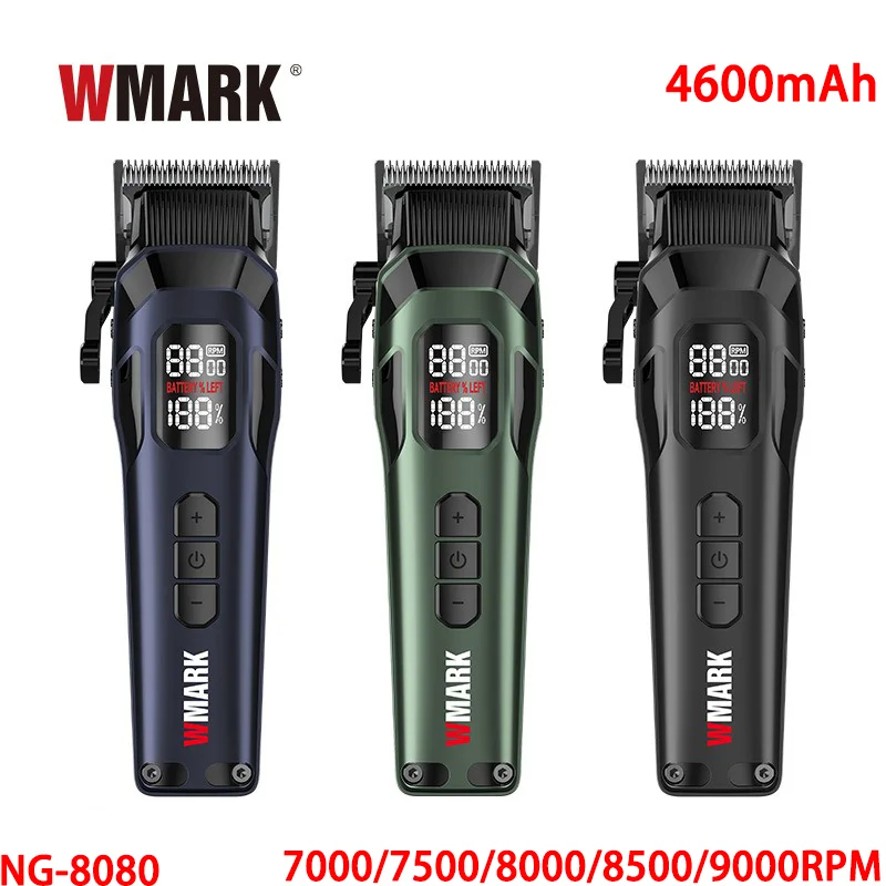 WMARK NG-8080 Professional Hair Clipper 9000RPM Four-speed Adjustment Rechargeable Barber Shears 4600mAh Continuous Battery Life