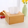 Wooden Tissue Box Modern Minimalist Design Tissue Box Holder Wood Tissue Case for Hotel Restaurant Hotel Office Easy-Refill 1