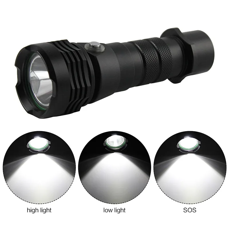 BORUiT M51 1000LM LED Scuba Diving Flashlight Super Bright IP68 Waterproof Dive Torch Underwater 80M Spearfishing Lantern