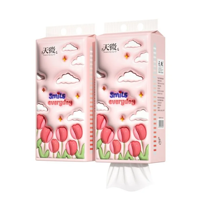 7pcs Hanging Drawing Paper Wooden Pulp Tissue Netflix Model Toilet Paper Large Size Facial Tissue Bottom Drawing
