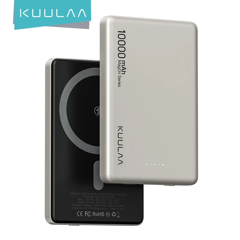 KUULAA-Power-Bank-10000mAh-Mini-Magnetic-Wireless-Fast-Charge-Auto-Wake ...