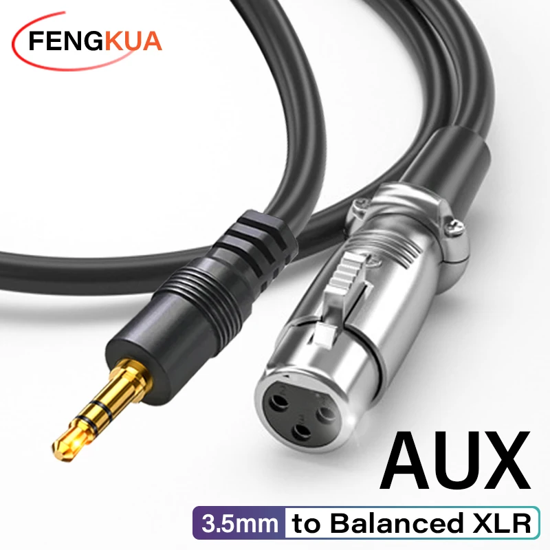 3.5mm Stereo Plug naar Mannelijke XLR Audio Mic Kabel Lood PC/Laptop naar Mixer/Speaker (1m Lengte