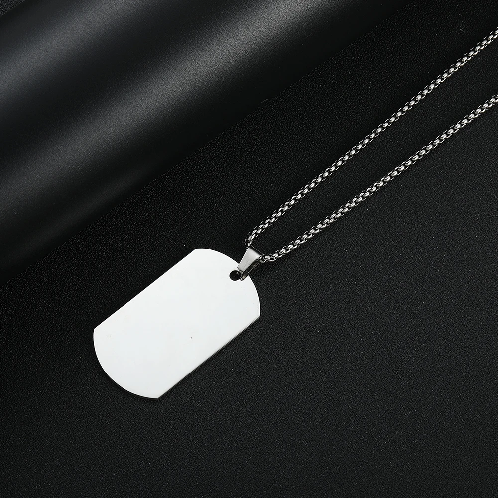 New Arrival 316L Stainless Steel Dog Tag Military Tag Pendant Necklace Fashion Unisex Accessories For Men and Women images - 6