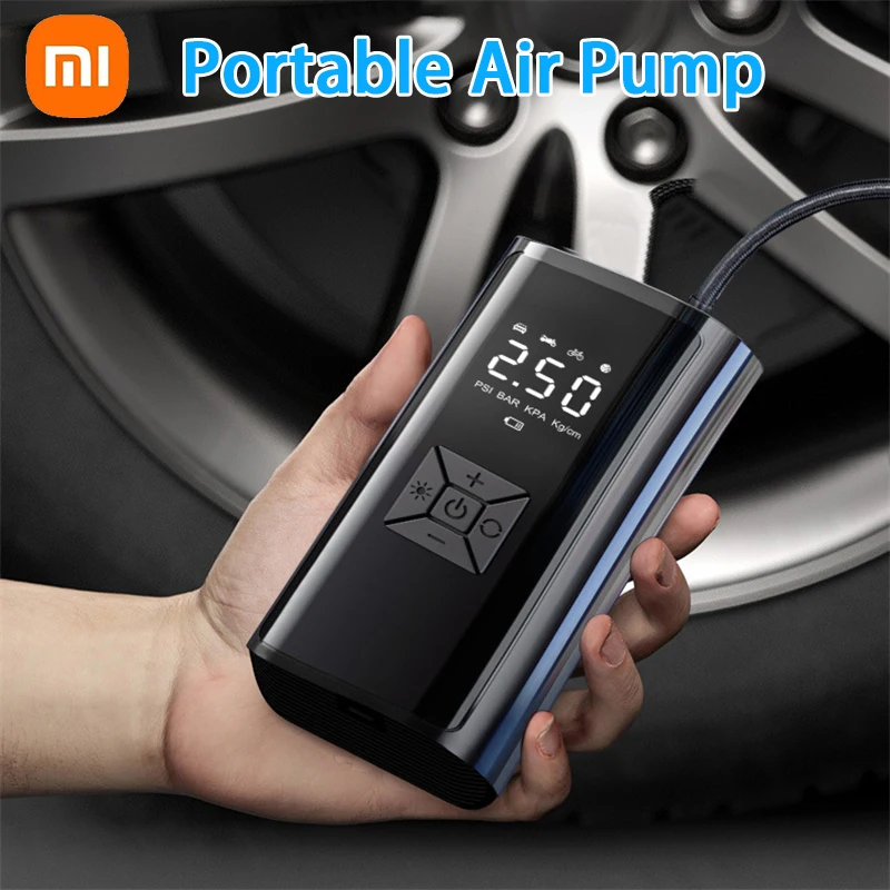 

Портативный автомобильный воздушный компрессор Xiaomi, 12 В 150psi, электрический беспроводной автомобильный насос для накачки шин, насос для мотоцикла, велосипеда, автомобиля, мячей