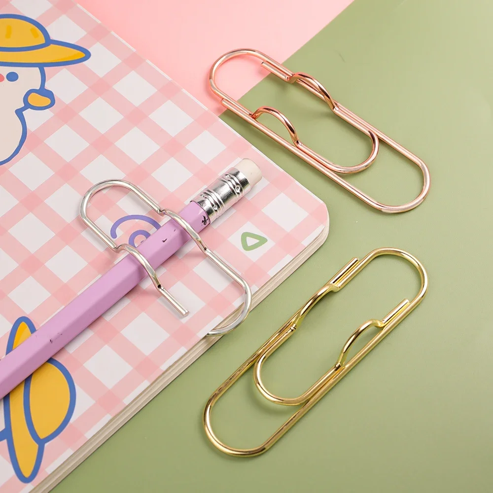 Metal Pen Holder Clips Portable Paper Fix Clips Journal Document Notebook Pictures Pin Pocket Student Office School Supplies