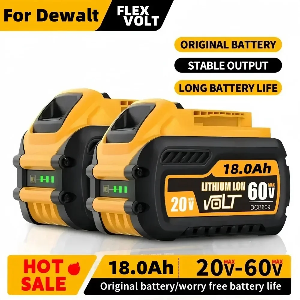 18000mAh Li-ion Battery For DeWalt 20V/60V MAX DCB205 DCB609 DCB547-XJ DCB200 DCB201 Flexvolt, power tool battery,rechargeable battery,battery replacement