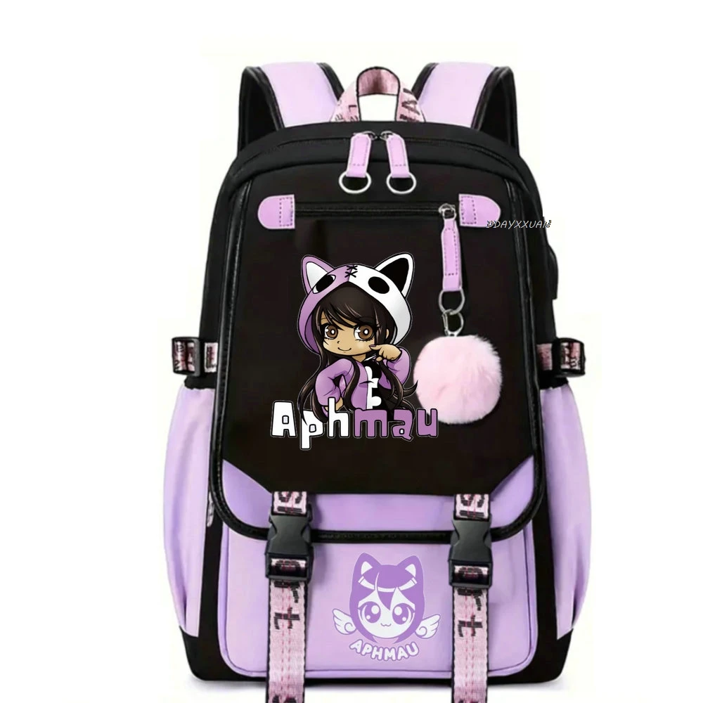Aphmau Anime Backpack Cosplay Unisex Students School Bag Cartoon Bookbag Laptop Travel Rucksack Outdoor Bag