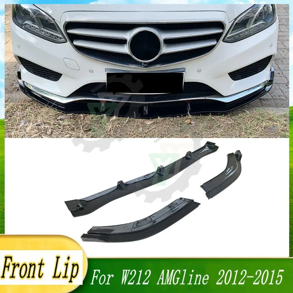 

3PCS Car Front Bumper Lip Spoiler Diffuser Detachable Body Kit Cover Guard For Mercedes W212 E-class Sports amgline 2012-2015