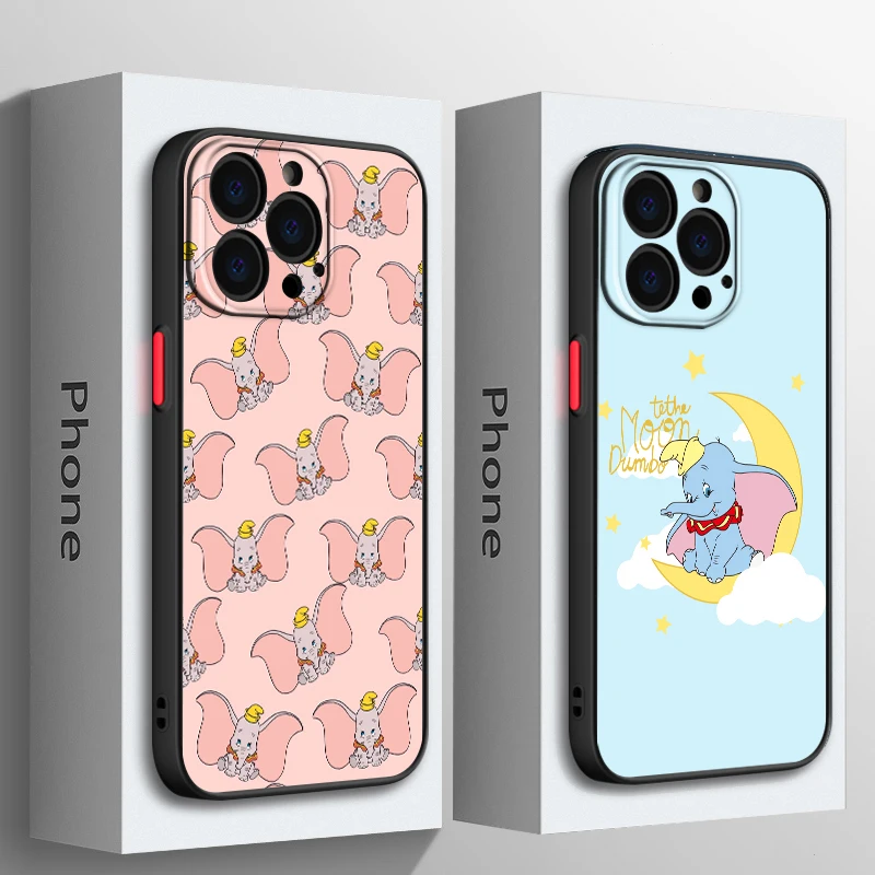 Disney Dumbo Baby Glassato Traslucido Per Apple Iphone 15 14 13 12 11 Xs Xr X 8 7 Se Pro Max Plus Mini Cover Capa Fundas