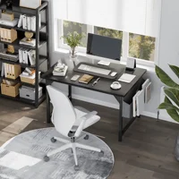 Computer Desk 40 Inch Small Office Desk Modern Writing Desk with Storage Bag Work Study Table with Headphone Hook, Black 1
