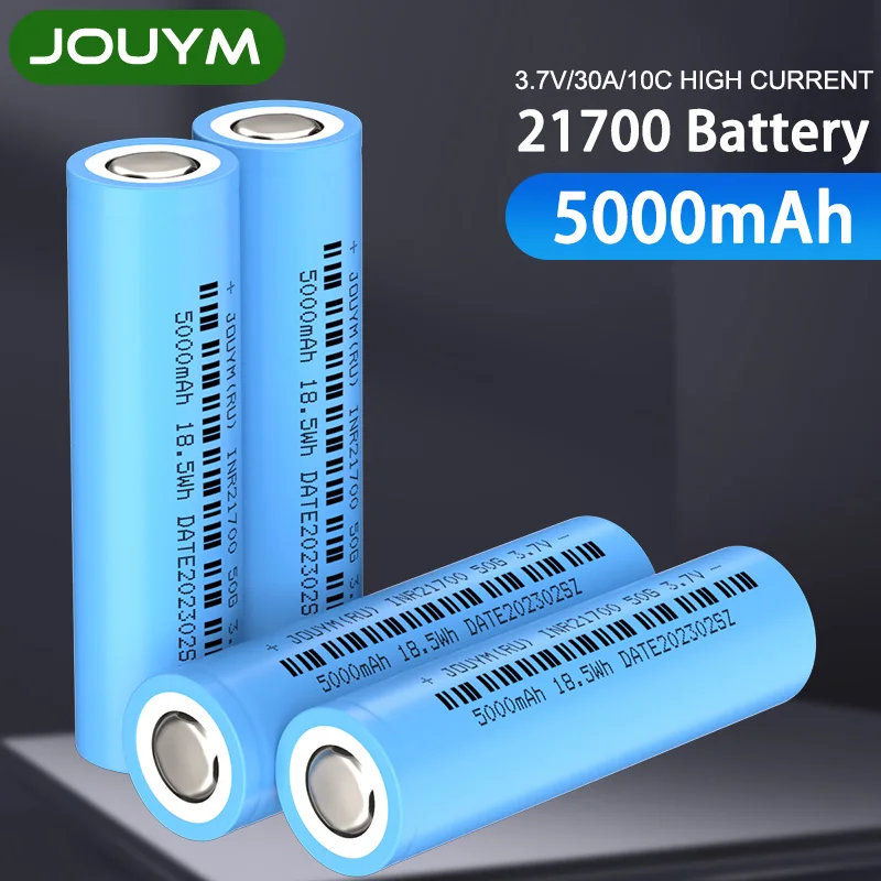5000Mah 21700 Batteria 3.7V Ad Alta Corrente Inr21700 50G Batterie Al Litio Ricaricabili 30A Cella Di Alimentazione A Scarica Per Cacciavite