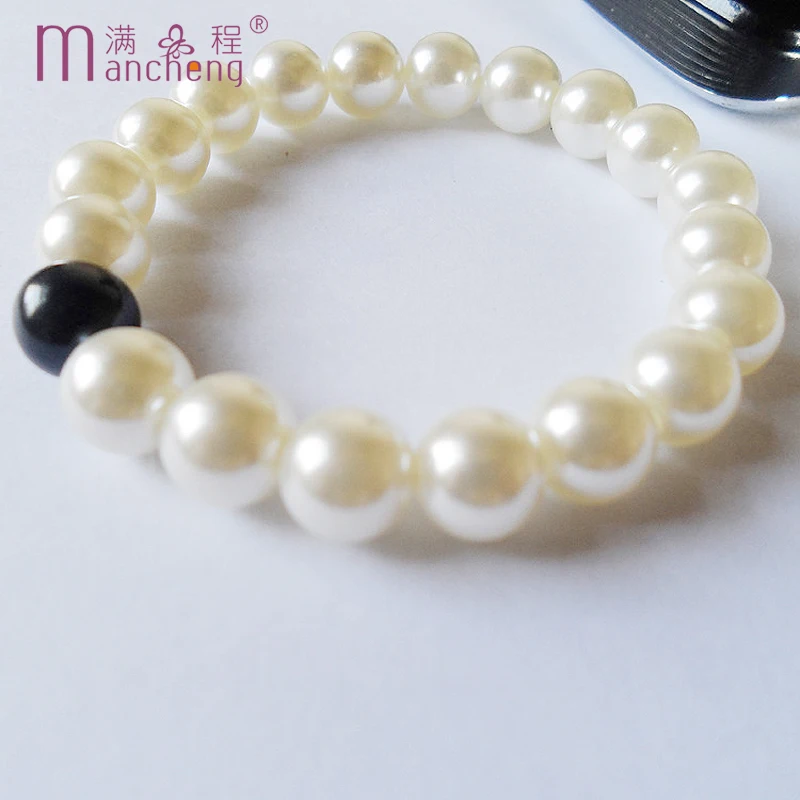 Fnaf 2 Rupee Item New 10Mm Masculina Resina White Pearl Bracciale Bangle Men Hombre Luxury Company All'Ingrosso